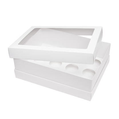 Tall Cupcake Boxes with Extension Piece – Pack of 5 (12 Holes)