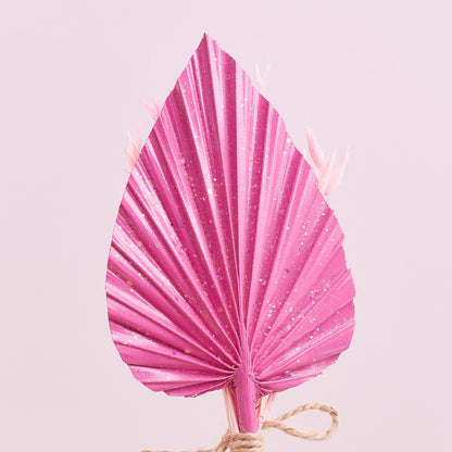 Dried Palm Spear Bouquet (Pastel Pink Glitter)