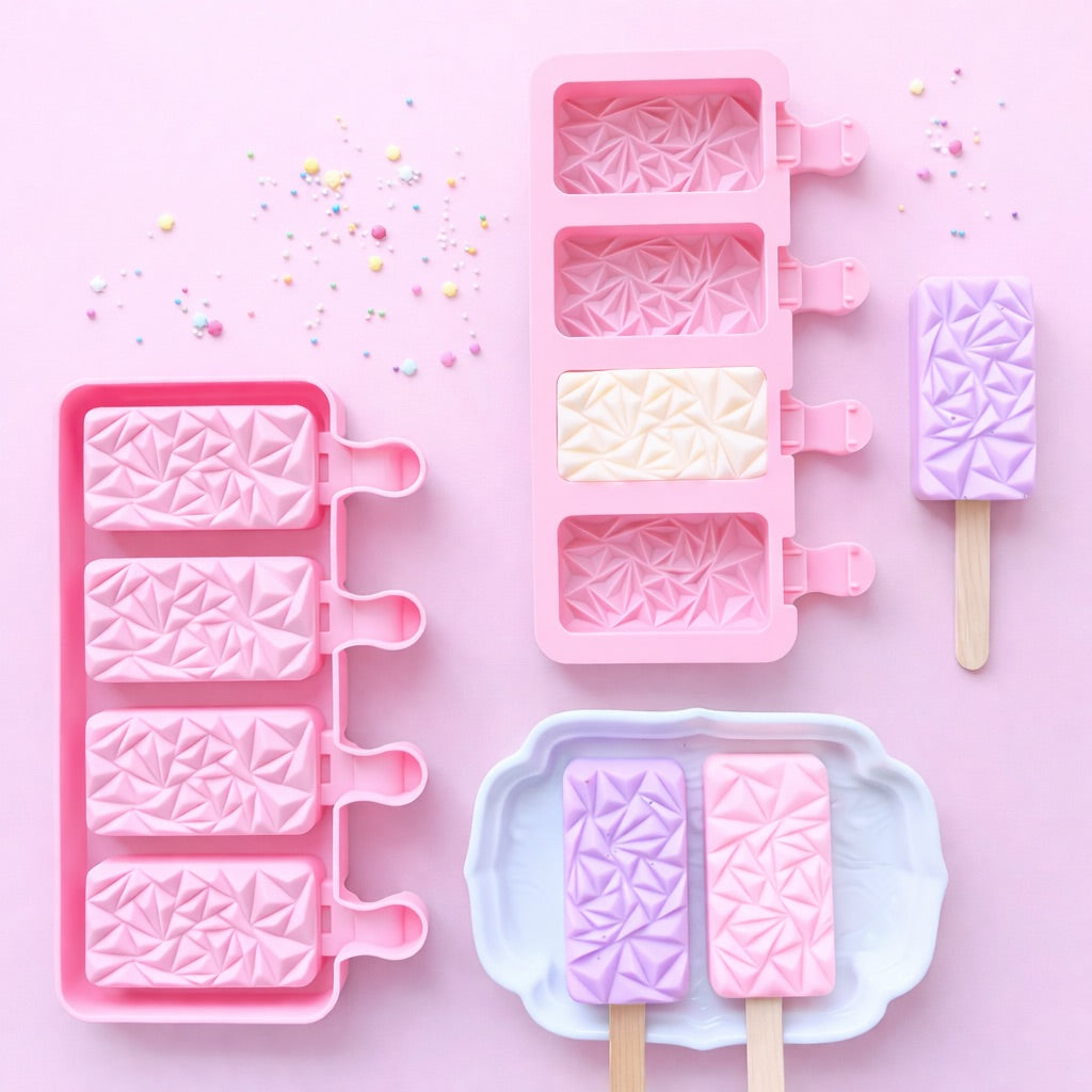 4-Cavity Rectangular Popsicle Silicone Mould (Style 2)