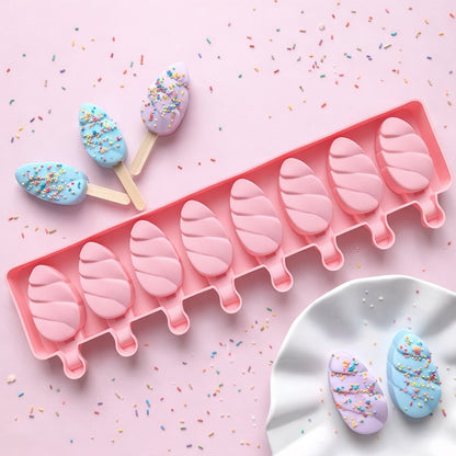 8-Cavity Teardrop Popsicle Silicone Mould
