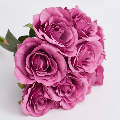Artificial Silk Classic Rose Bouquet (Lilac Rose)