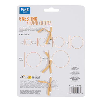 PME Round Fondant Cutters - Set Of 6