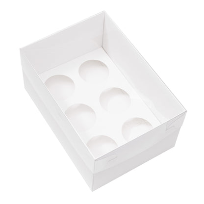 Extra Tall Premium Cupcake Boxes – Pack of 5 with Clear Lids (6 Holes)