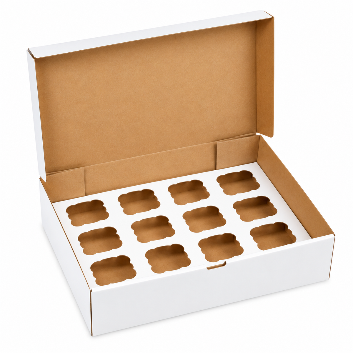 Heavy Duty 12 Hole Cupcake Box – 4" Deep