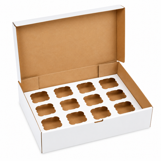 Heavy Duty 12 Hole Cupcake Box – 4" Deep