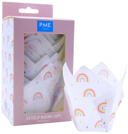 Tulip Cupcake Liners – 24 Pack (Rainbows)